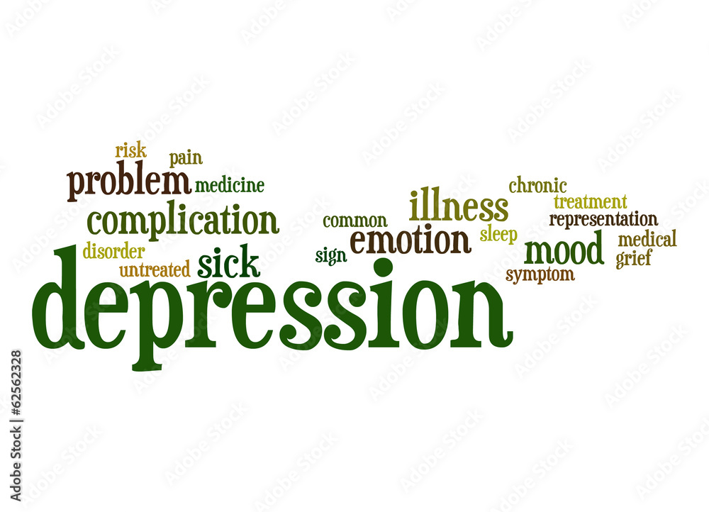 Obraz premium Depression word cloud