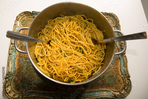 Fotografie Spaghetti al Curry ed Aglio