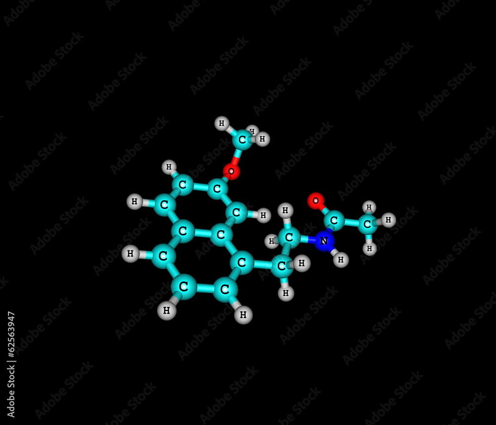 Agomelatine molecular structure isolated on black Agomelatine molecular structure isolated on black