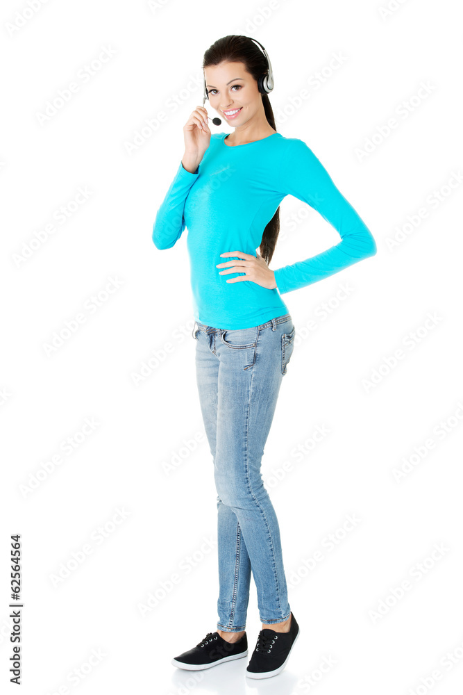 Call center assistant smiling Call center assistant smiling