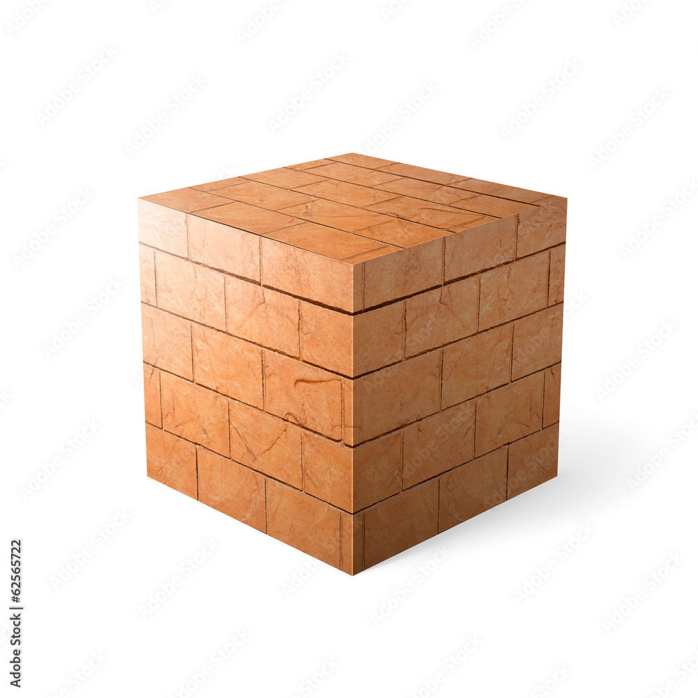 Massive brick texture over white background Massive brick texture over white background