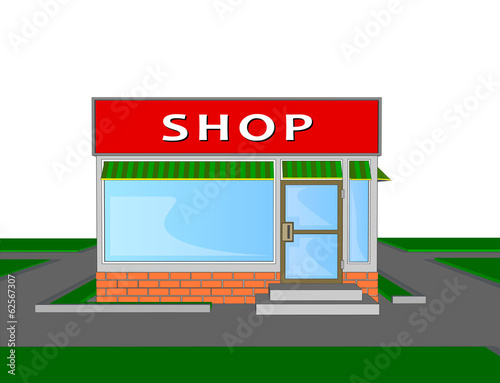 Mini market shop store retail shopping face