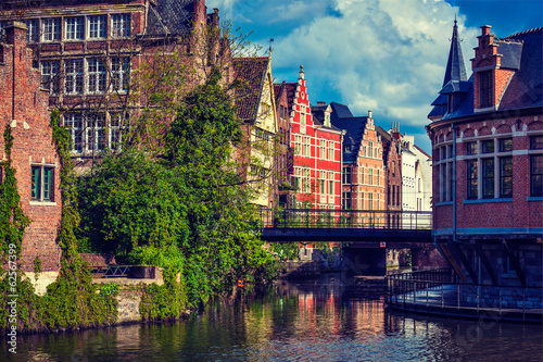 Ghent canal. Ghent, Belgium