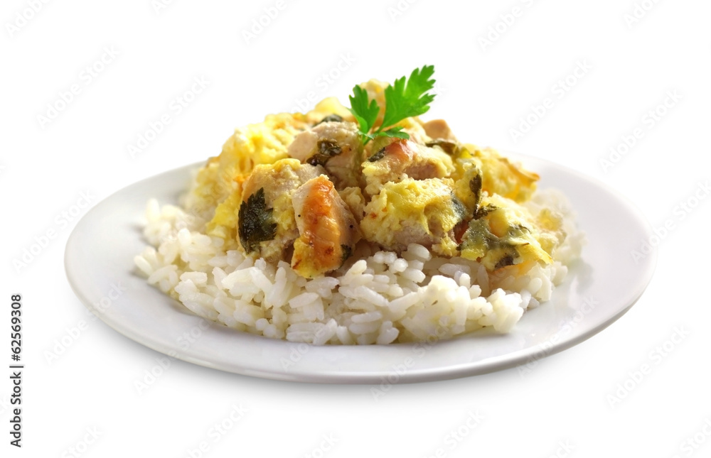 Chicken breast and cauliflower casserole with rice Chicken breast and cauliflower casserole with rice