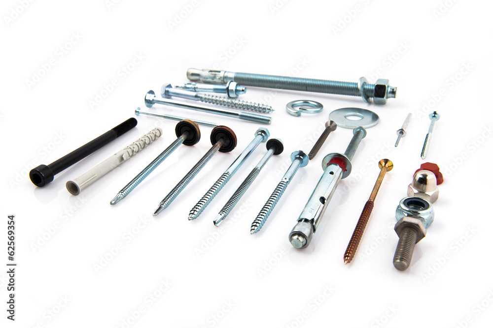hardware elements over isolated white background hardware elements over isolated white background