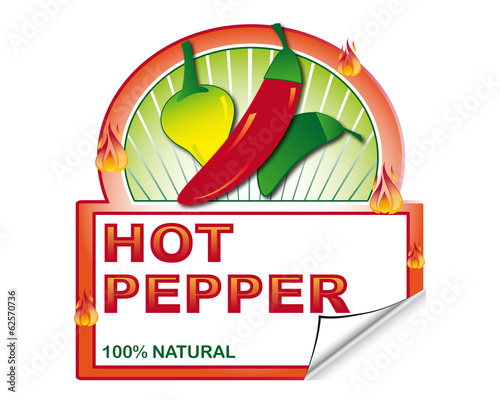Hot pepper's label for marketplace