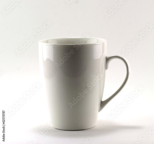 white china coffe mug isolated on a white background