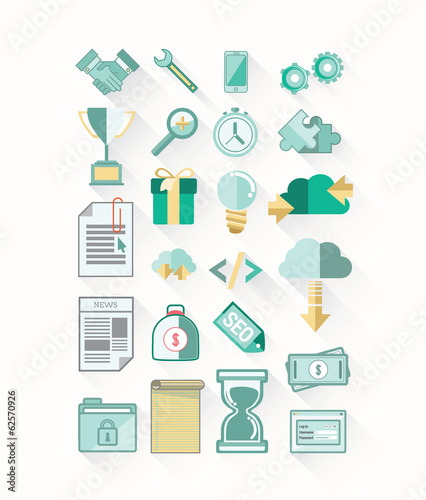 Business and technology icons vector