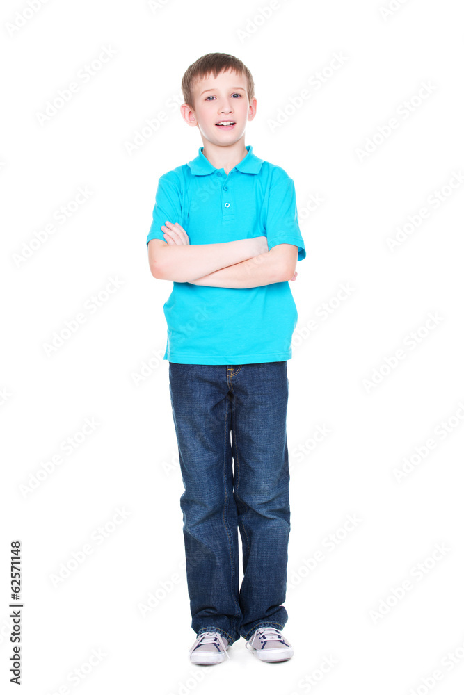 Happy little boy with crossed hands. Happy little boy with crossed hands.
