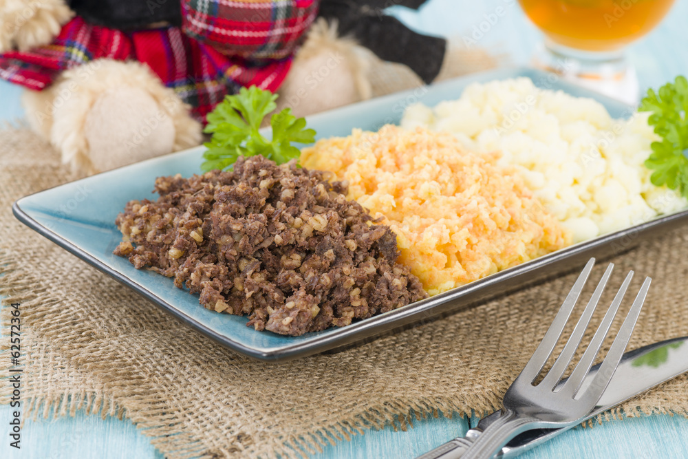 Haggis, Neeps & Tatties - Traditional Scottish meal. Haggis, Neeps & Tatties - Traditional Scottish meal.