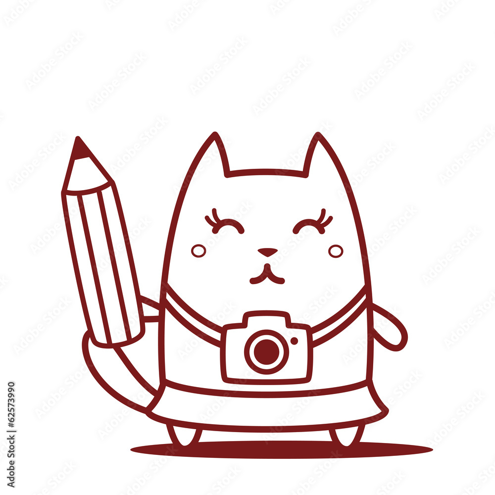 Character photographer with a camera line art Character photographer with a camera line art