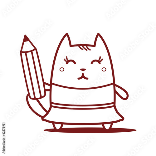 Character dancer in dress line art