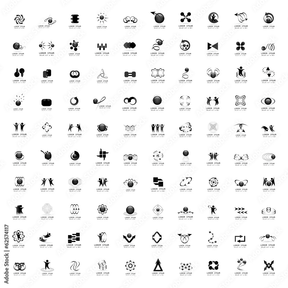 Abstract Icons Set - Isolated On White Background Abstract Icons Set - Isolated On White Background