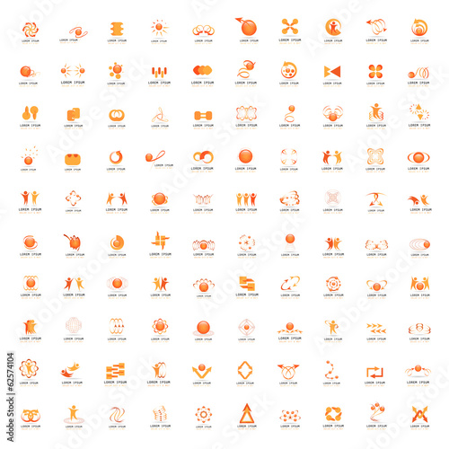 Abstract Icons Set - Isolated On White Background