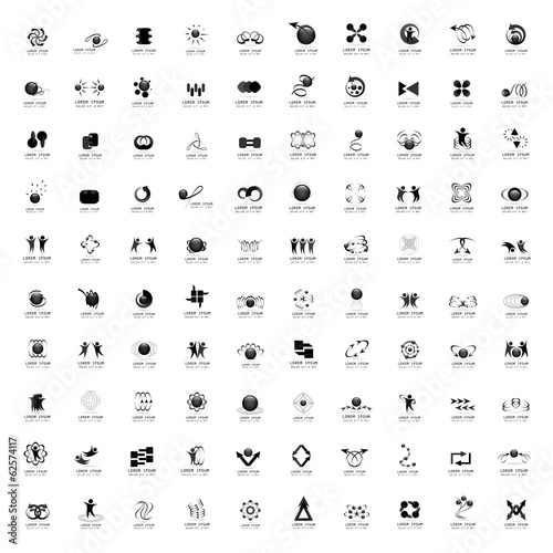 Abstract Icons Set - Isolated On White Background
