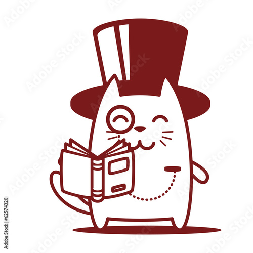 Character rich gentleman in a hat-cylinder and a monocle line ar
