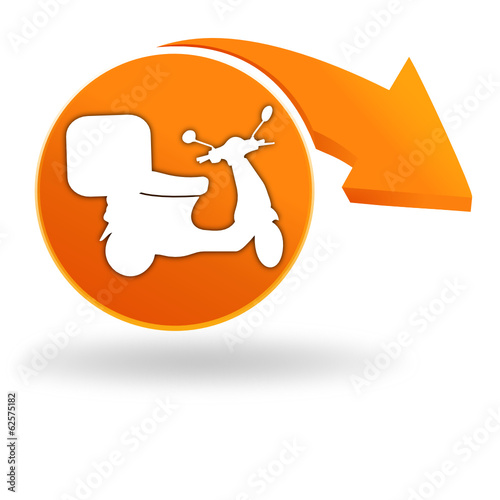 livraison à domicile scooter sur bouton orange