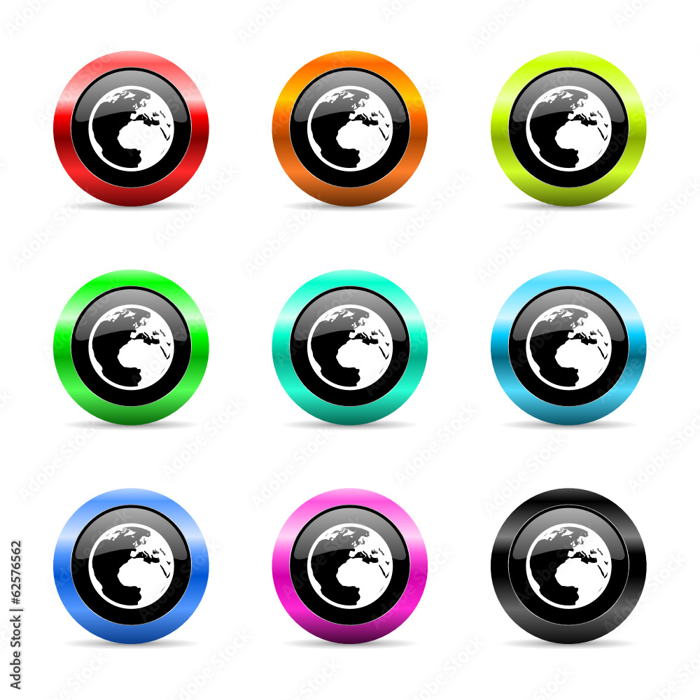earth icon vector set earth icon vector set