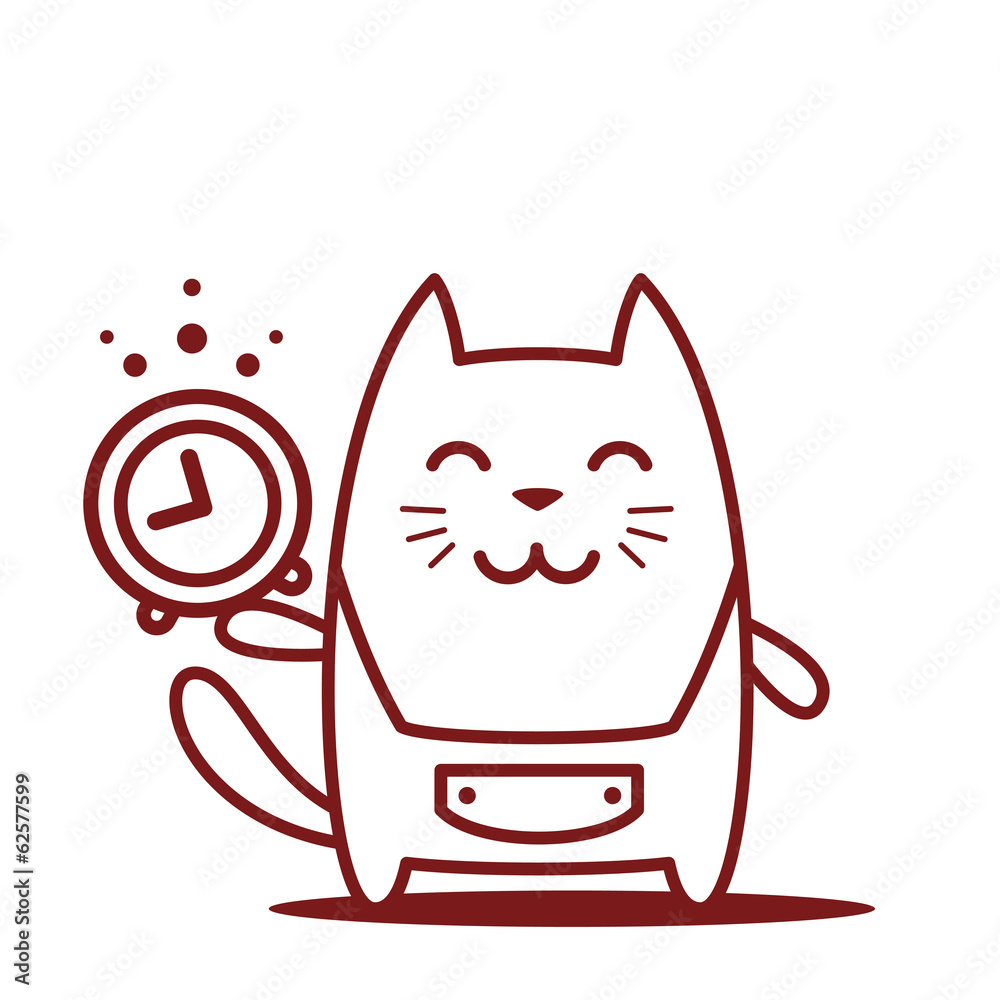 Character home handyman in uniform line art