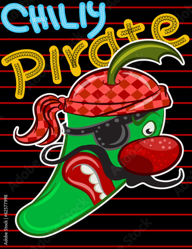 Ilustracion vectorial chile estilo cartoon