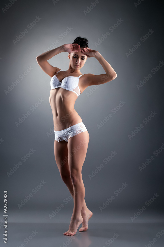 Image of slim sexy girl advertises underwear Image of slim sexy girl advertises underwear