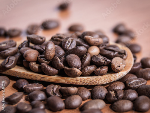 appetizing grains of black coffee