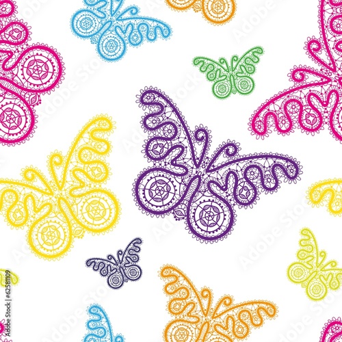 seamless pattern colorful butterflies