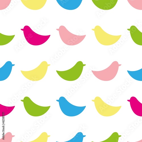 seamless pattern colorful birds