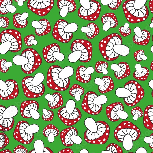 cute mushrooms seamless pattern