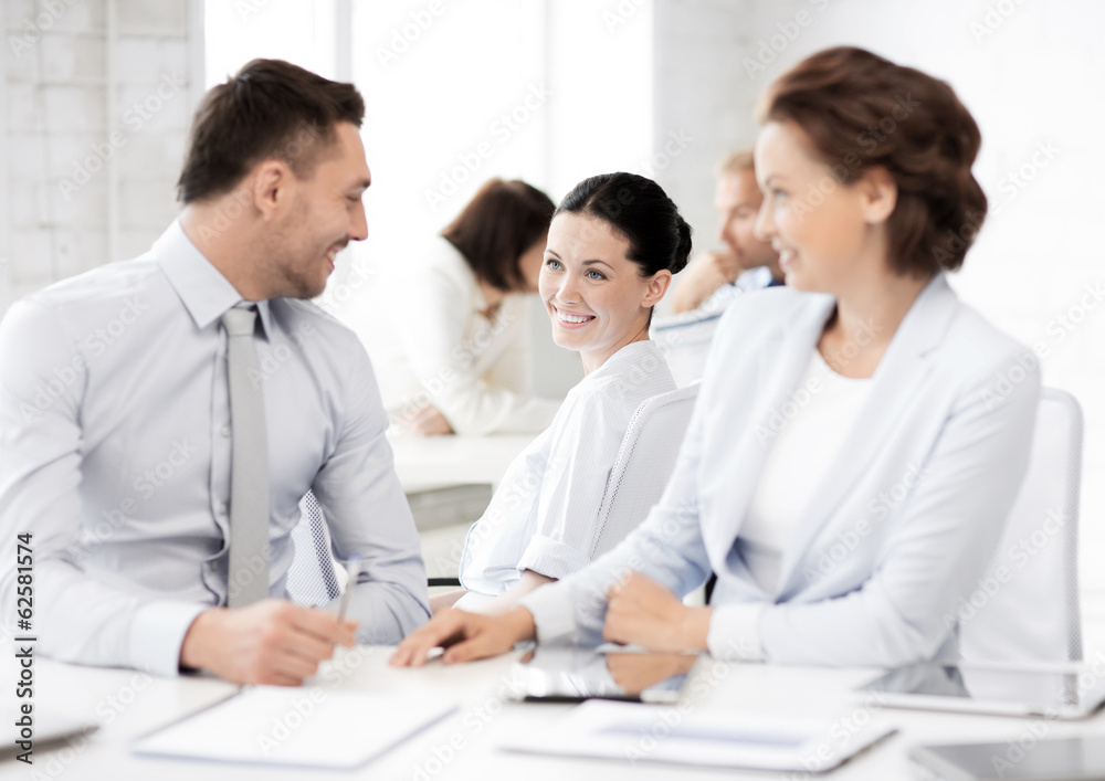 business team discussing something in office business team discussing something in office