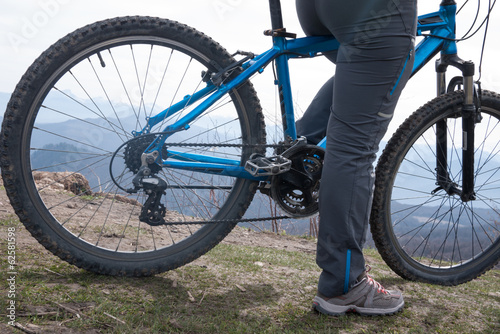 cyclist in mountains