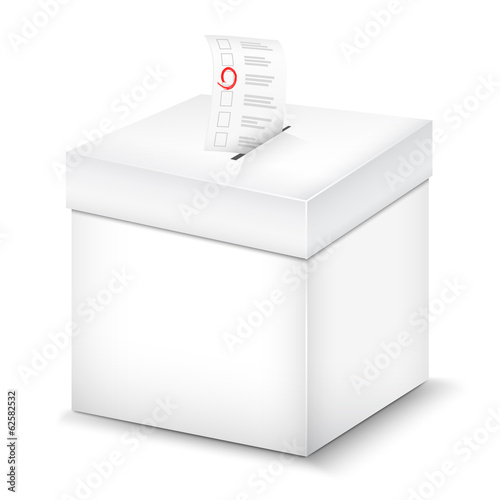 Ballot Box Isolated On White.