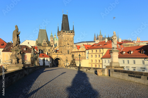 Prague gothic Castle from Charles Bridge, Czech Republic