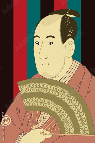 東洲斎写楽 三世沢村宗十郎の大岸蔵人のイラスト