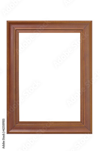 brown Wood frame isolated on white background