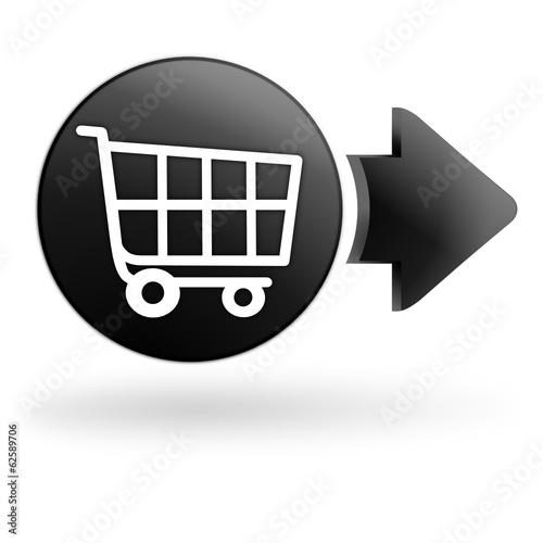chariot sur bouton noir