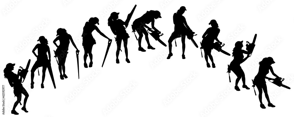 Vector silhouette of a woman.