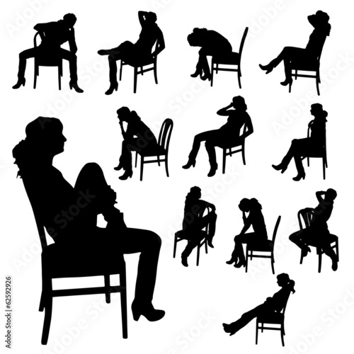 Vector silhouette of a woman.