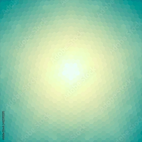 Vector background. Conceptual sun of hexagons.