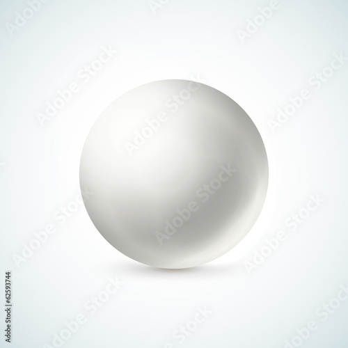 White glossy sphere isolated on white