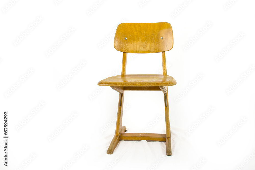 old used wooden school chair for the young pupils Stock Photo Adobe Stock