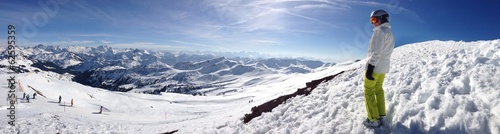 Skifahren-Panoramaaufnahme