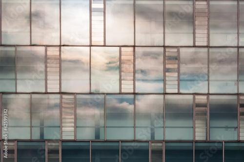 Window with cloud reflection