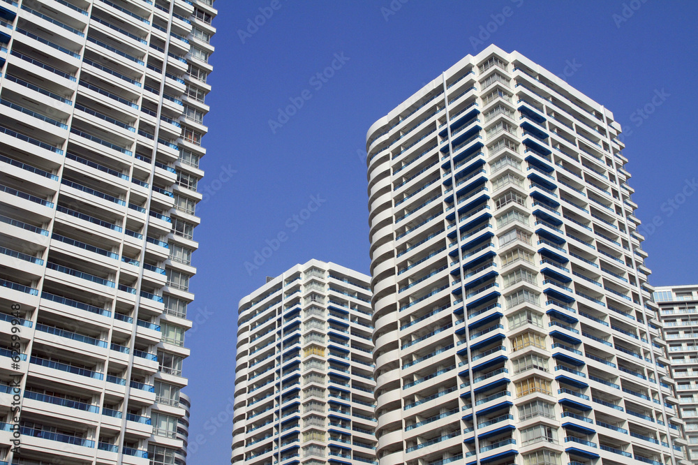 横浜みなとみらい21の高層マンション群