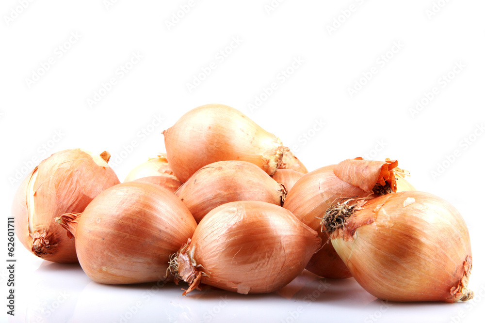 Fresh onion bulbs isolated on white background Fresh onion bulbs isolated on white background