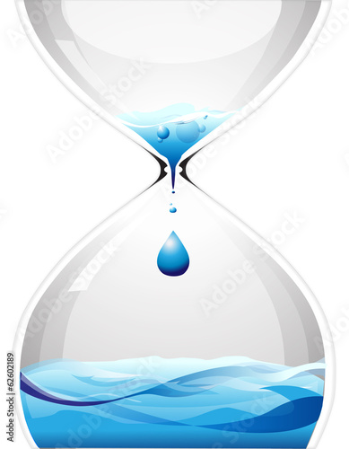 Hourglass with dripping water
