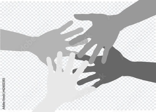 colorful silhouette hands background design