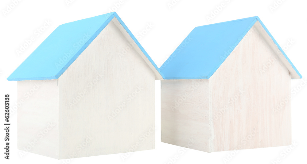 Small wooden house isolated on white Small wooden house isolated on white