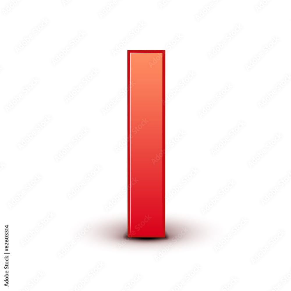 3d red letter I 3d red letter I