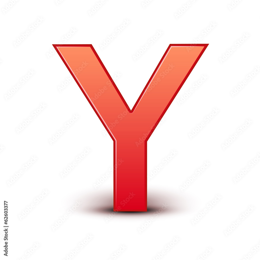 Fototapeta premium 3d red letter Y